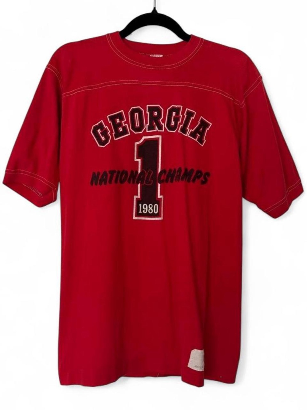 Vintage 80s University of Georgia Bulldogs 1980 National Champions jersey shirt
